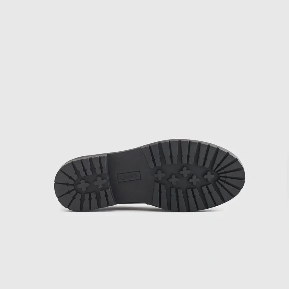 NIB Quince Italian Leather Lug Sole Loafer Black Size Women's 10 - Picture 4 of 13